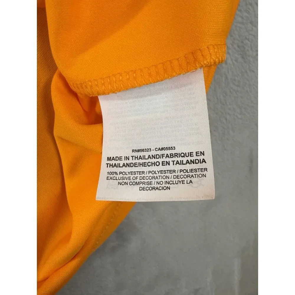 Nike Golf Shirt Mens XL Orange Embossed Standard‎ Fit Dri-Fit Polo
